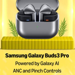 Samsung Galaxy Buds3 Pro Wireless Earbuds, Powered by Galaxy AI, IP57, Active Noise Cancellation, Adaptive Noise Control, 37hrs Battery, 360 Surround Sound, Pinch Controls, Galaxy Ecosystem, Silver